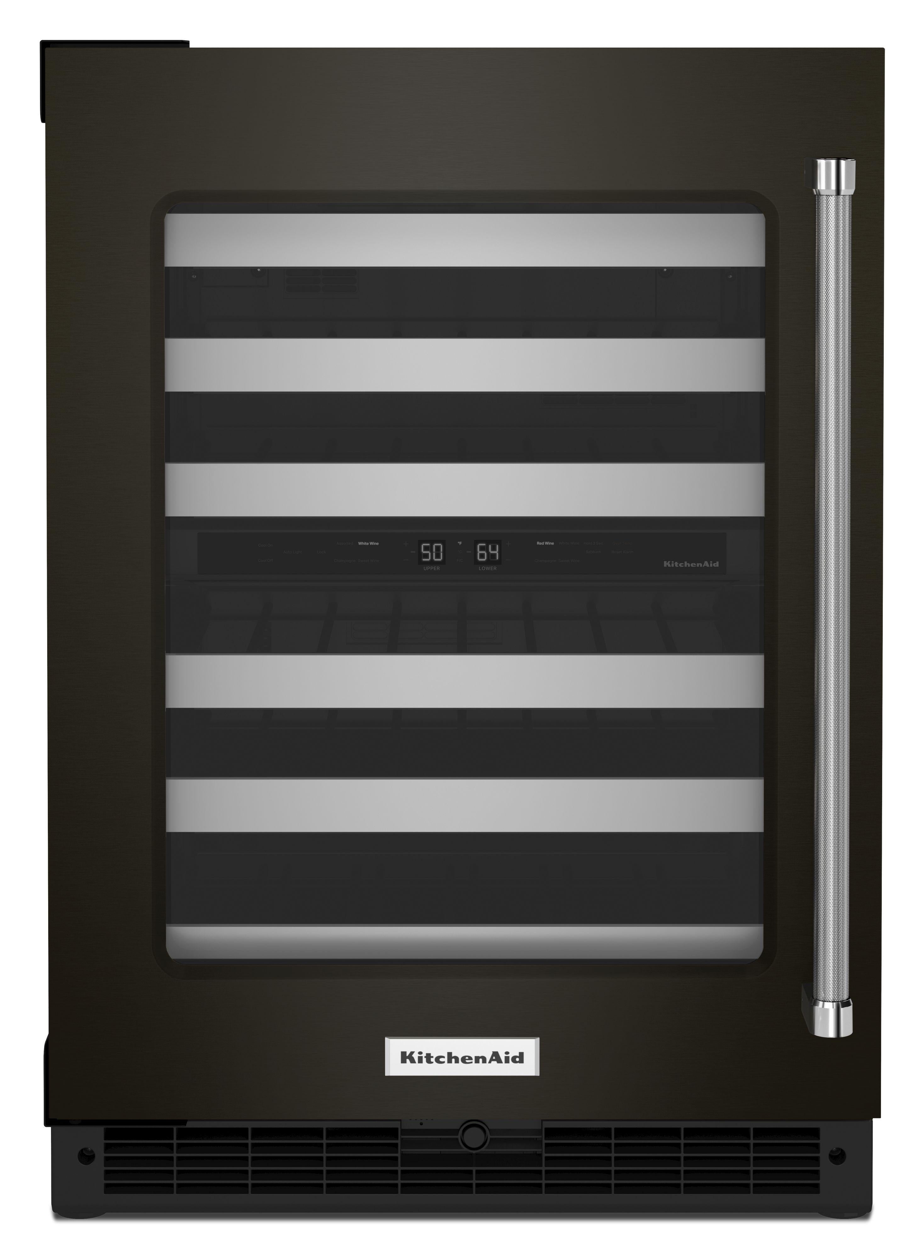 Kitchen Aid KUWL314KBS 24 Inch Built-In and Freestanding Wine Cooler