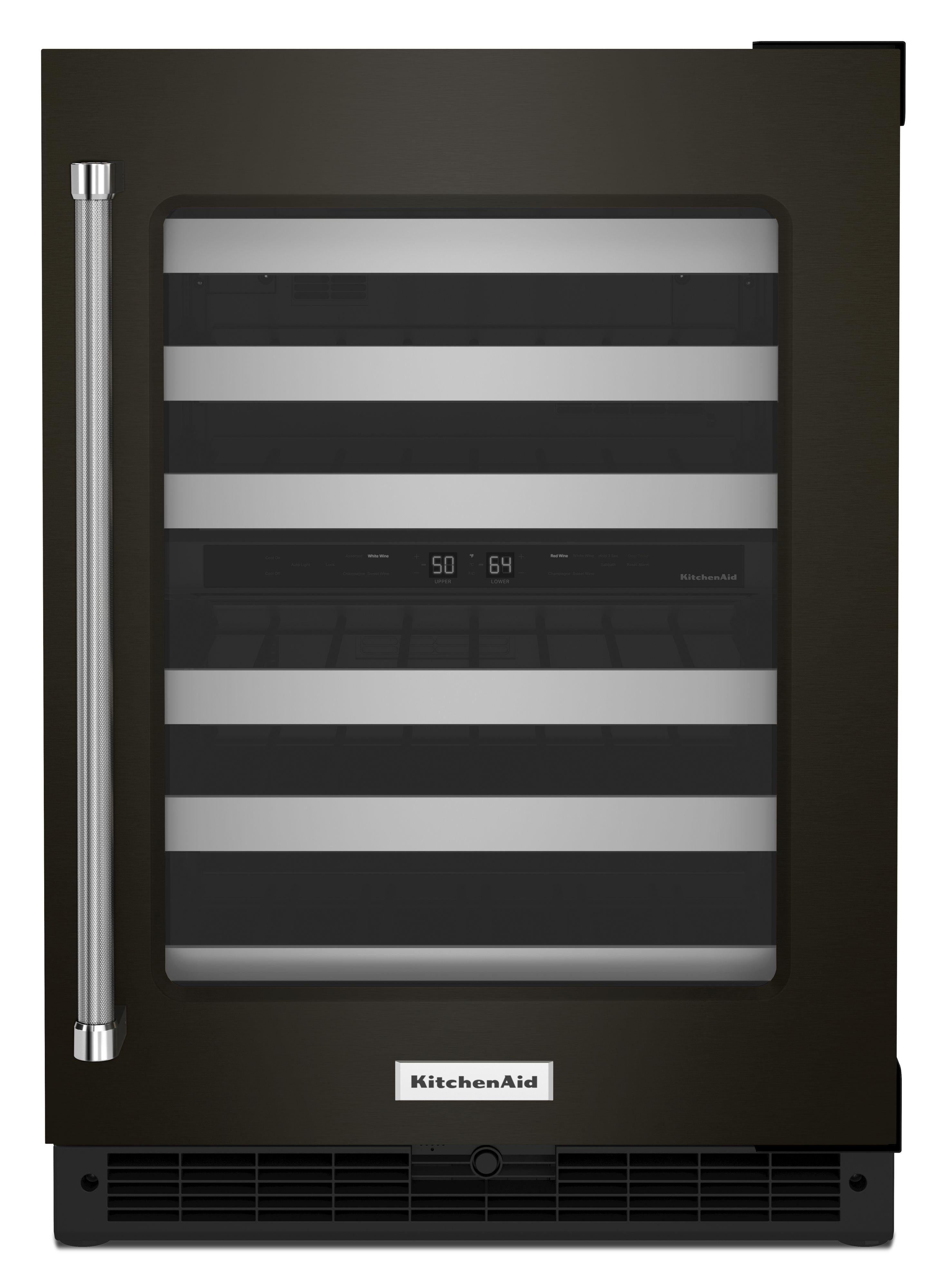 Kitchen Aid KUWR314KBS 24 Inch Built-In and Freestanding Wine Cooler