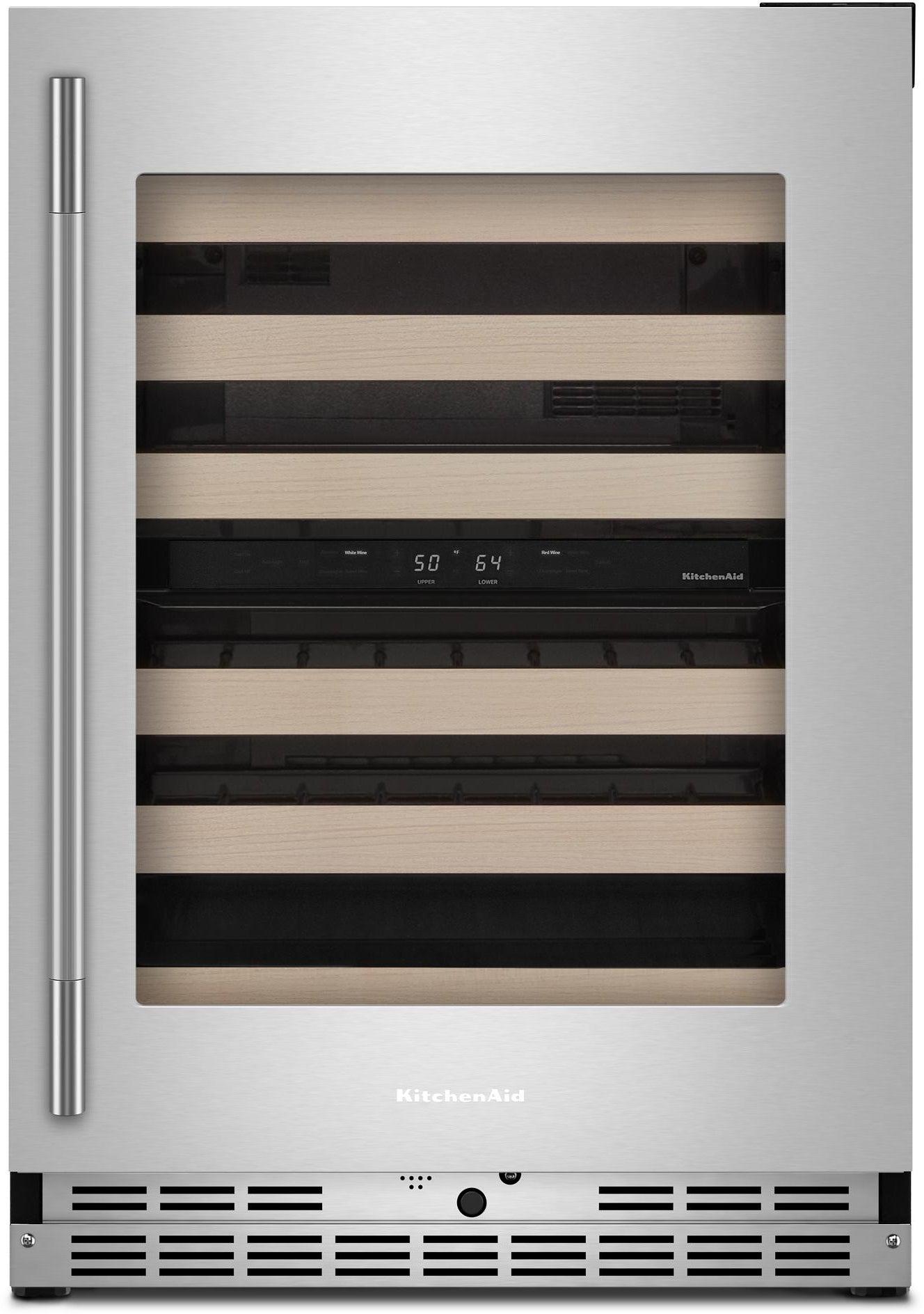 KitchenAid KUWR524SPS 24 Inch Undercounter Wine Cellar PrintShield Stainless Finish
