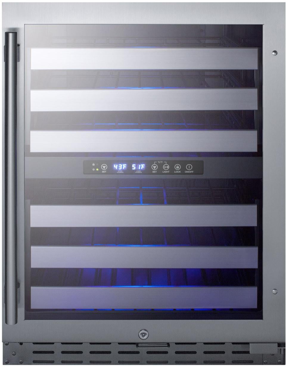 Summit ALWC532CSS 24 Inch Stainless Steel with Stainless Steel Cabinet Built-In and Freestanding Wine Cooler