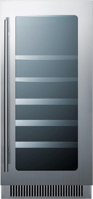 Summit CL151WBV Classic Series 15 Inch Stainless Steel Built-In and Freestanding Wine Cooler