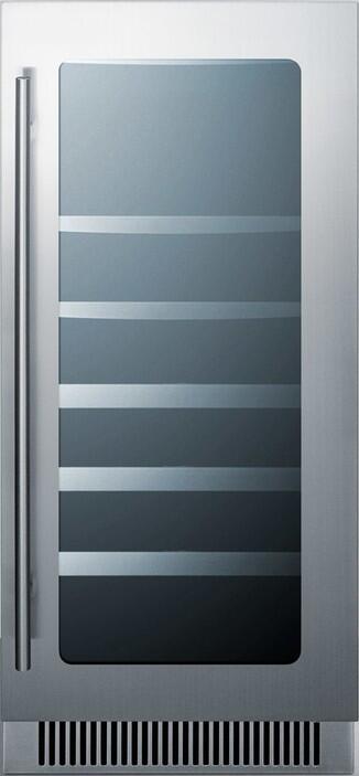 Summit CL151WBVCSS 15 Inch Stainless Steel Built-In and Freestanding Wine Cooler