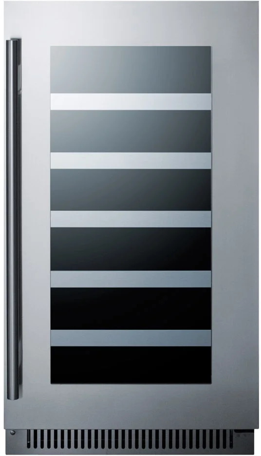 Summit CL18WC Classic Series 18 Inch Stainless Steel Built-In and Freestanding Wine Cooler