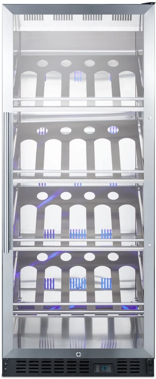 Summit Commercial 24" 11.0 cu.ft. 25-Bottle Stainless Steel Frame with Glass Door Wine Chiller