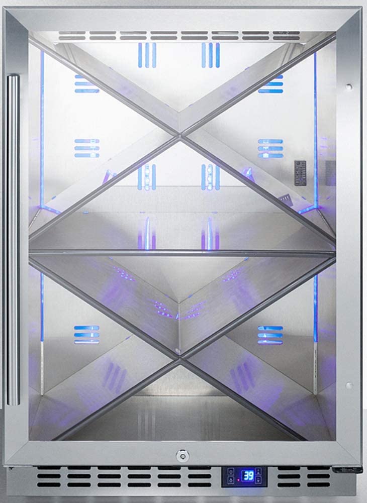 Summit SCR611GLOSX 24 Inch Stainless Steel Built-In and Freestanding Wine Cooler