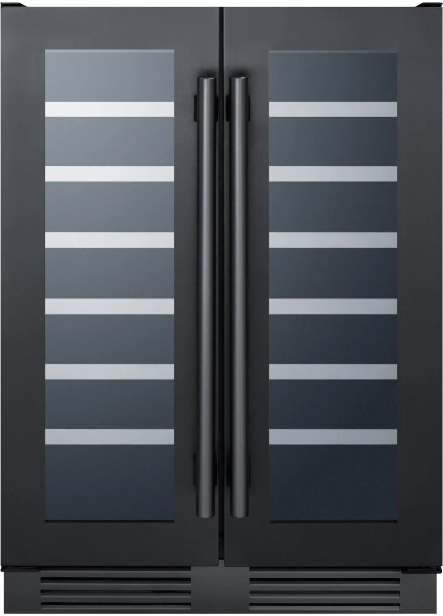 Summit SWC24GKS 24 Inch Black Stainless Steel Built-In and Freestanding Wine Cooler