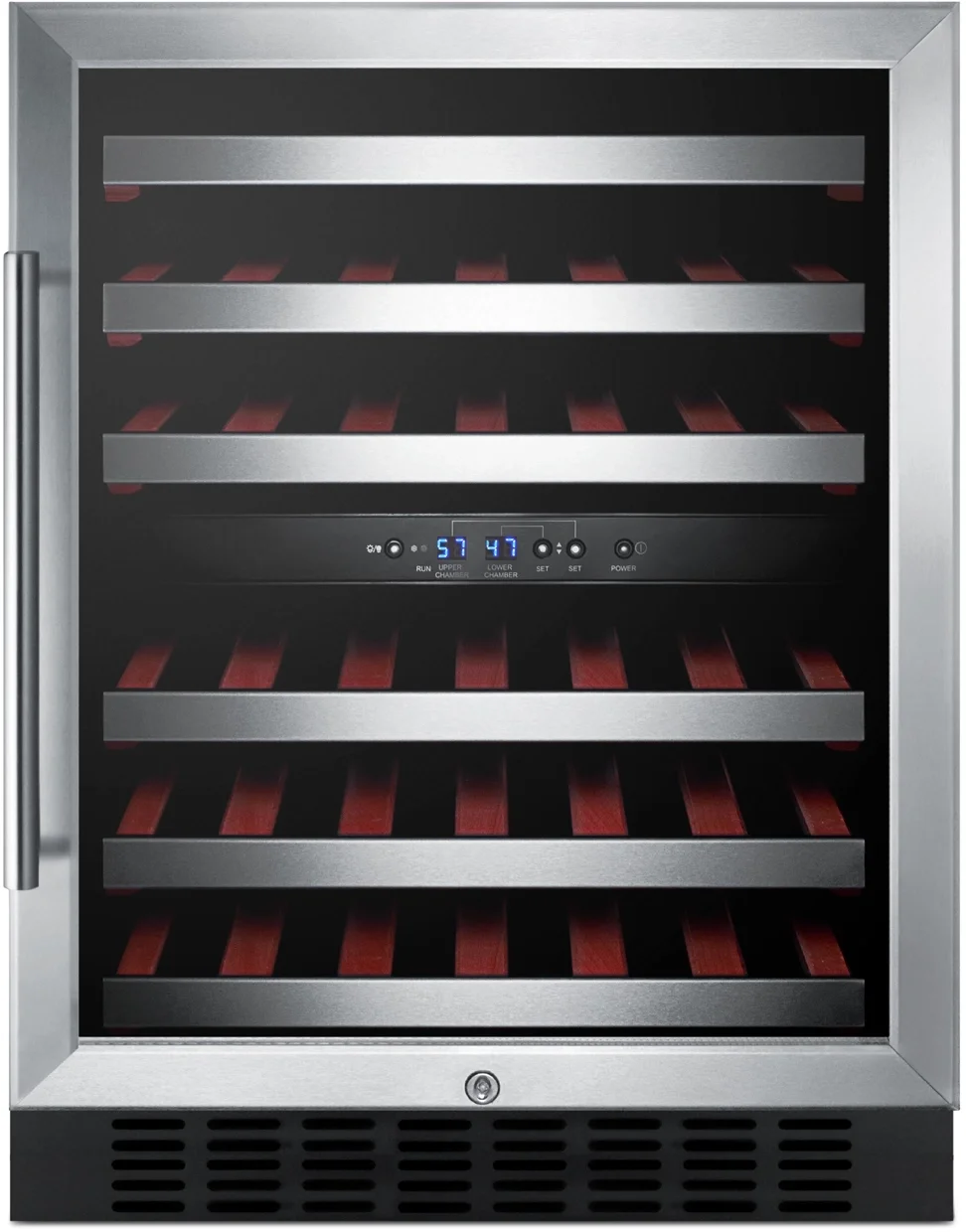 Summit SWC530BLBISTCSS 24 Inch Stainless Steel Built-In and Freestanding Wine Cooler