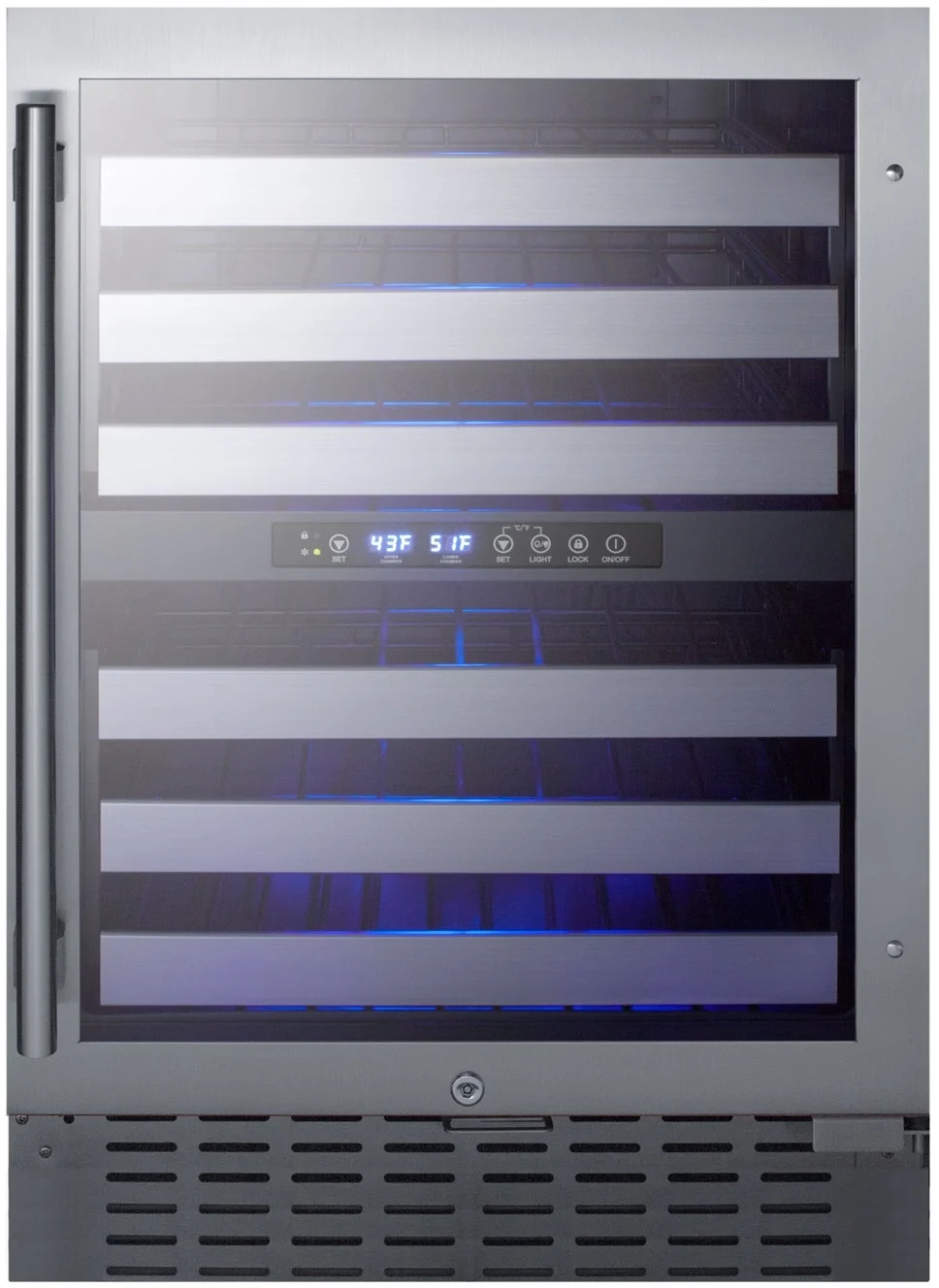 Summit SWC532BLBIST 24 Inch Stainless Steel Built-In and Freestanding Wine Cooler