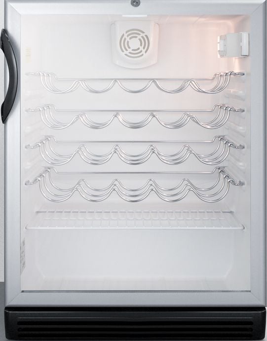 Summit SWC6GBLADA 24 Inch Brushed Aluminum Freestanding Wine Cooler