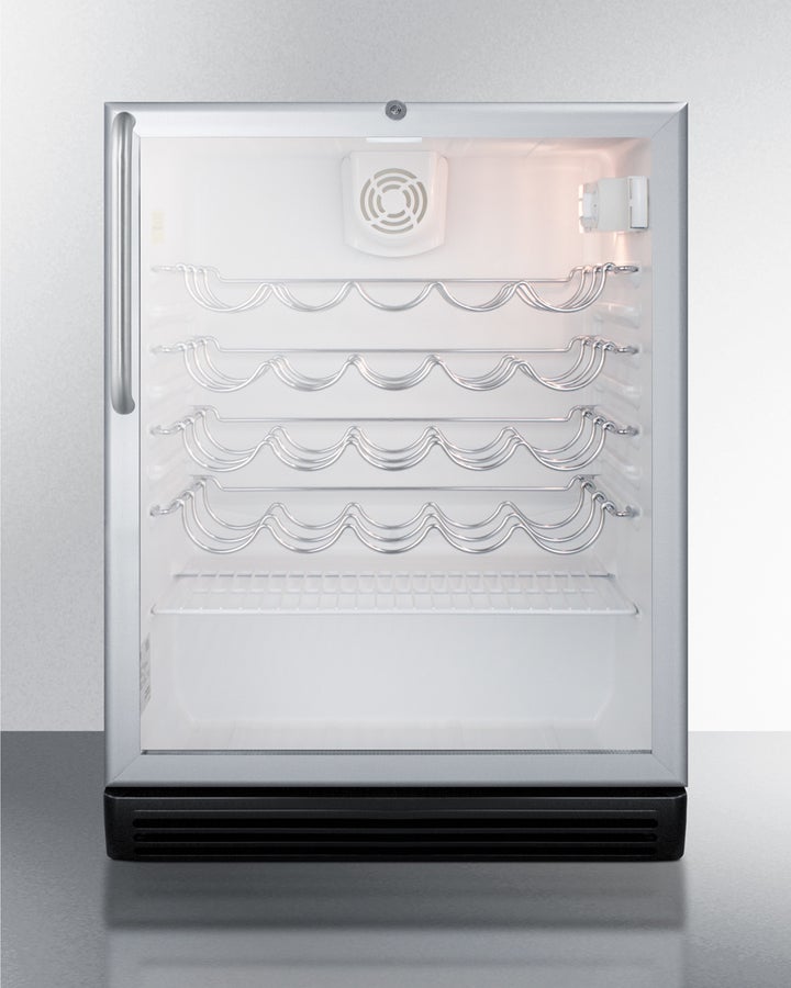 Summit SWC6GBLBITBADA 24 Inch Brushed Aluminum Built-In and Freestanding Wine Cooler