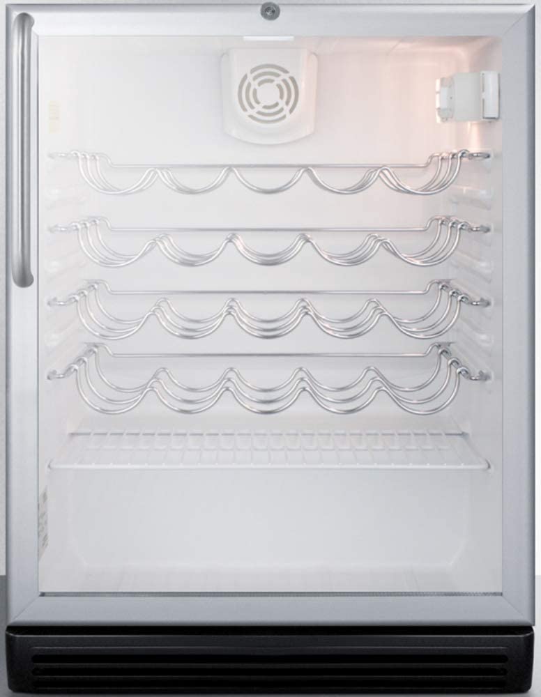 Summit SWC6GBLCSS 24 Inch Built-In and Freestanding Wine Cooler