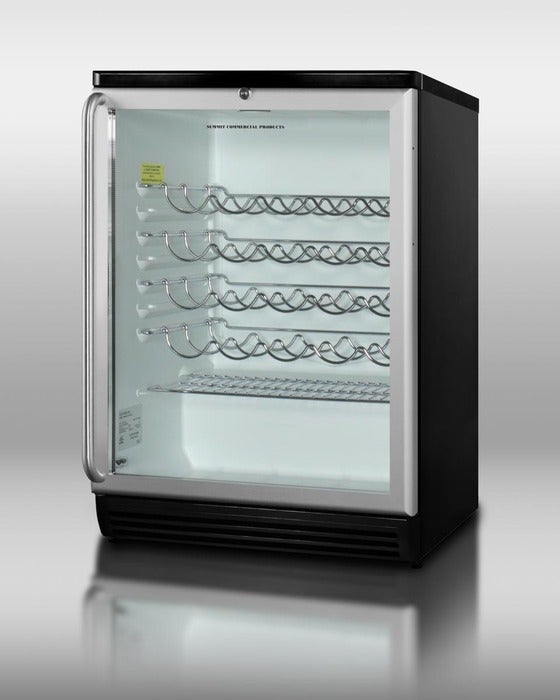 Summit SWC6GBLSH 24 Inch Brushed Aluminum Freestanding Wine Cooler