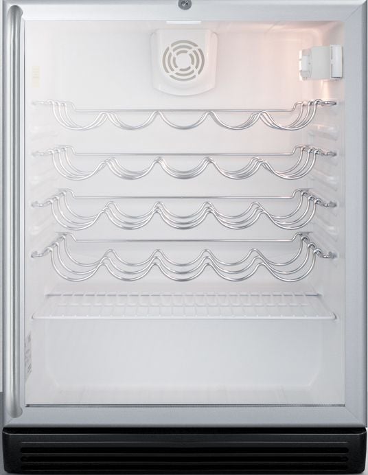 Summit SWC6GBLSHADA 24 Inch Brushed Aluminum Freestanding Wine Cooler