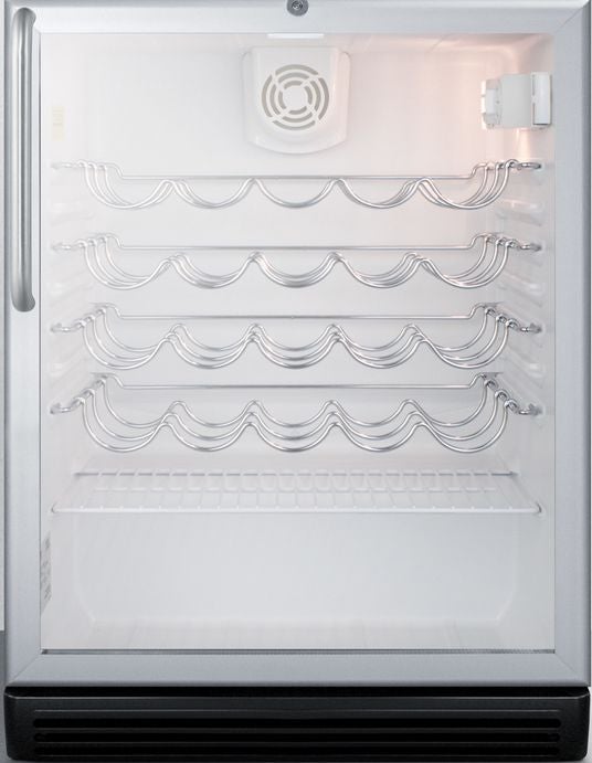 Summit SWC6GBLTBADA 24 Inch Brushed Aluminum Freestanding Wine Cooler