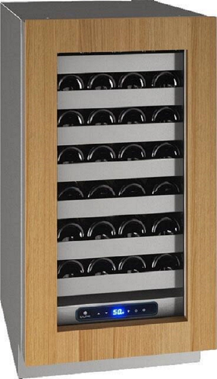 U-Line 5 Class 18" 35-Bottle Custom Panel with Glass Door Wine Chiller