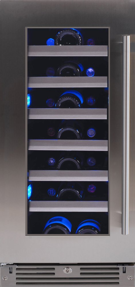 XO XOU15WGSL 15 Inch Stainless Steel Built-In and Freestanding Wine Cooler