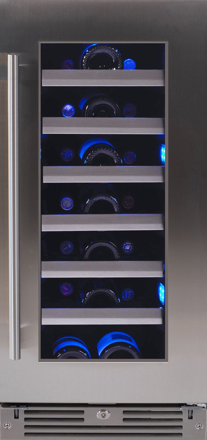 XO XOU15WGSR 15 Inch Stainless Steel Built-In and Freestanding Wine Cooler
