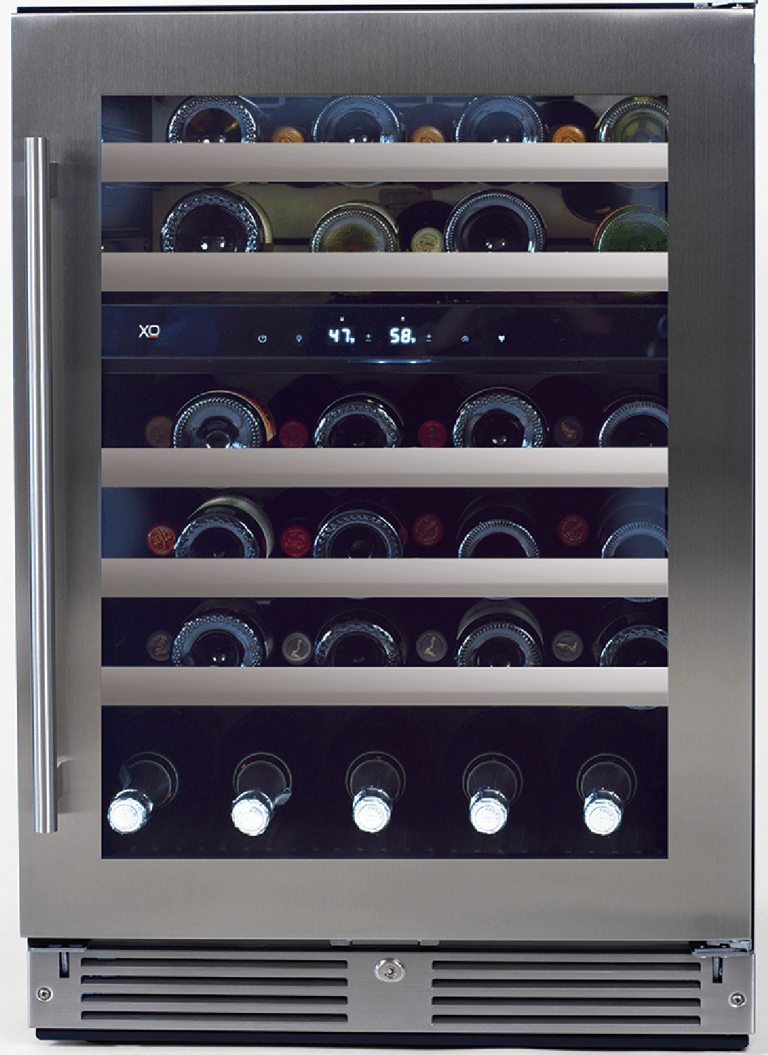 XO XOU24WDZGSR 24 Inch Stainless Steel Built-In and Freestanding Wine Cooler