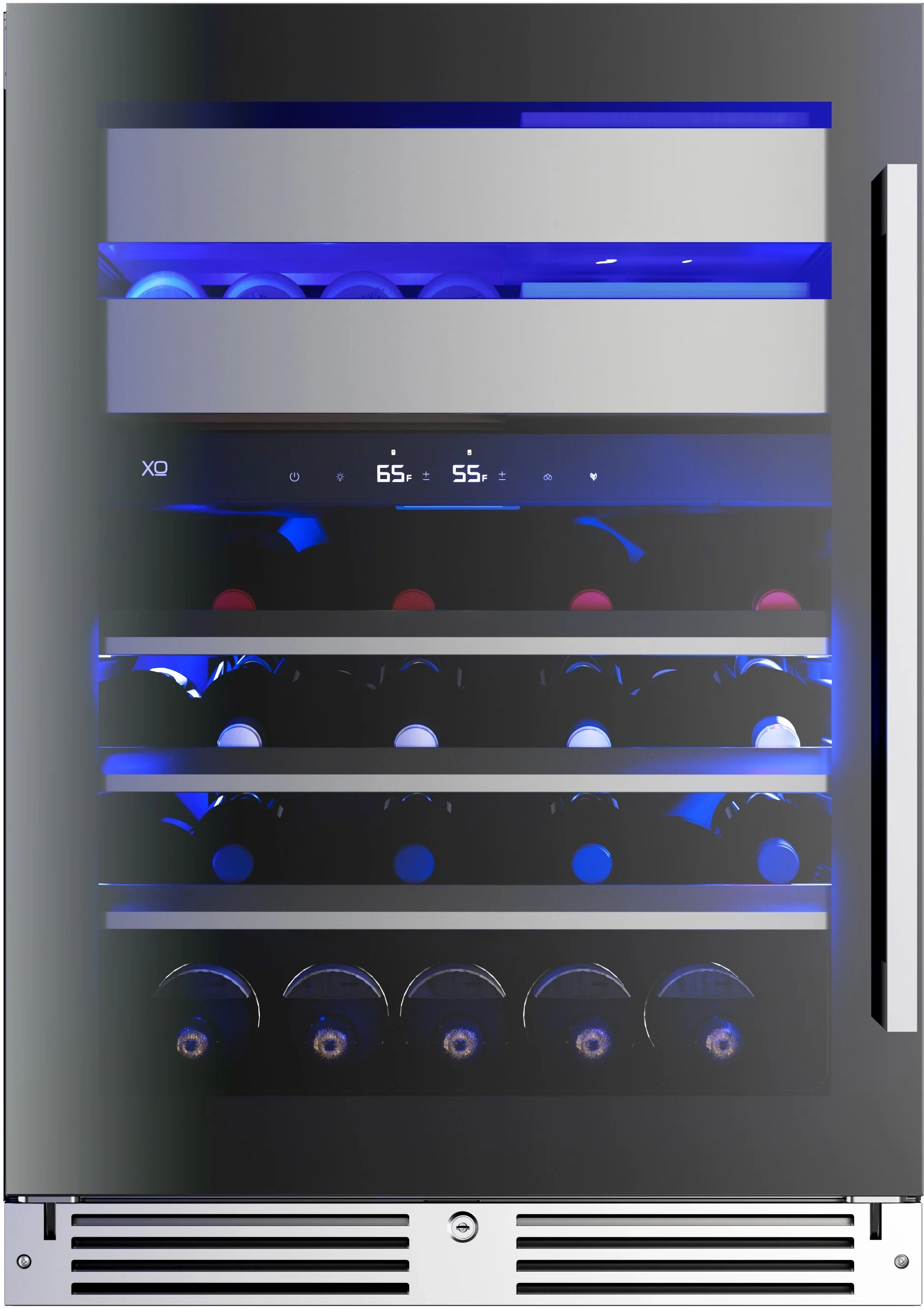 XO XOU24WWGBL 24 Inch Black Glass Built-In and Freestanding Wine Cooler