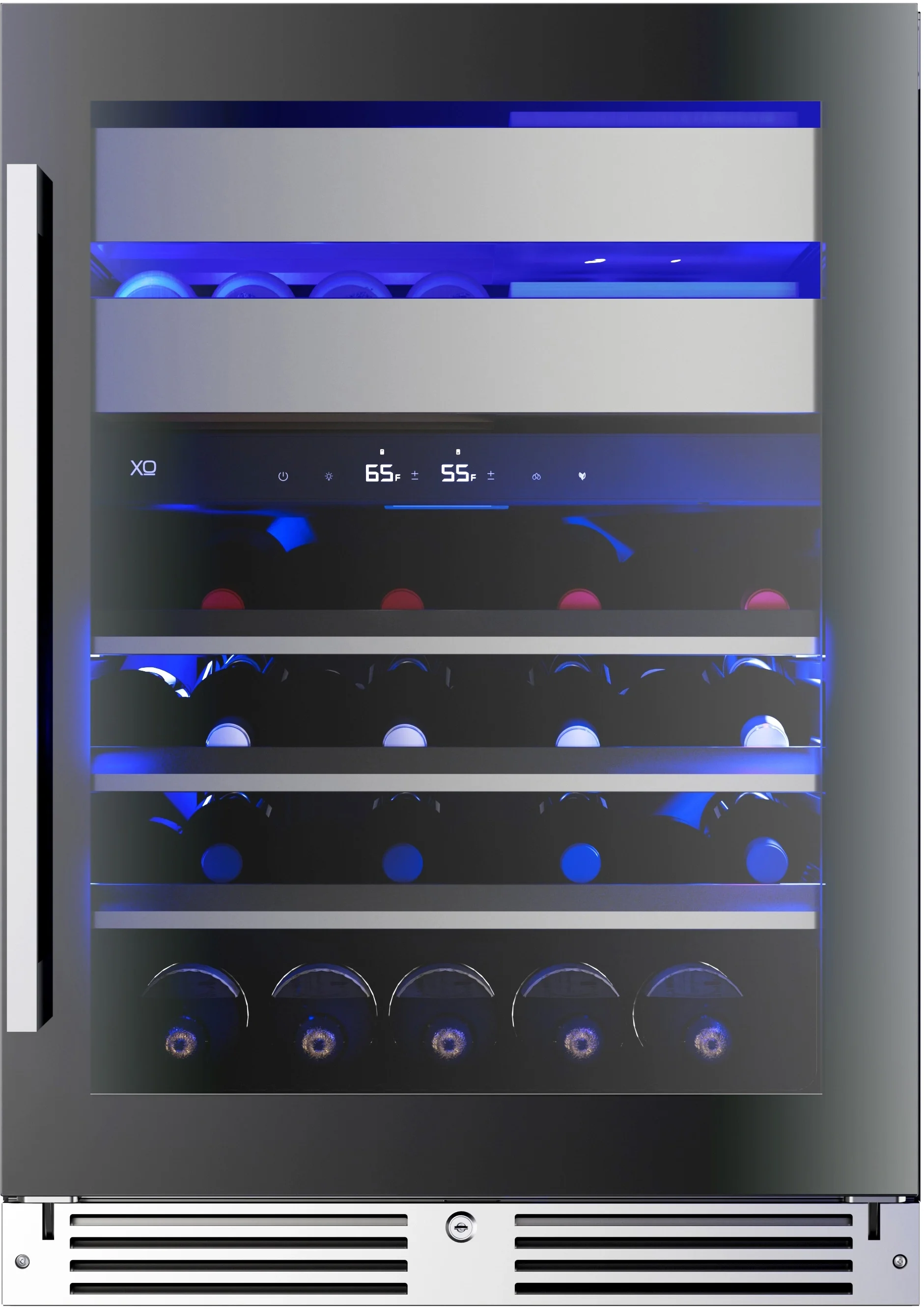 XO XOU24WWGBR 24 Inch Black Glass Built-In and Freestanding Wine Cooler
