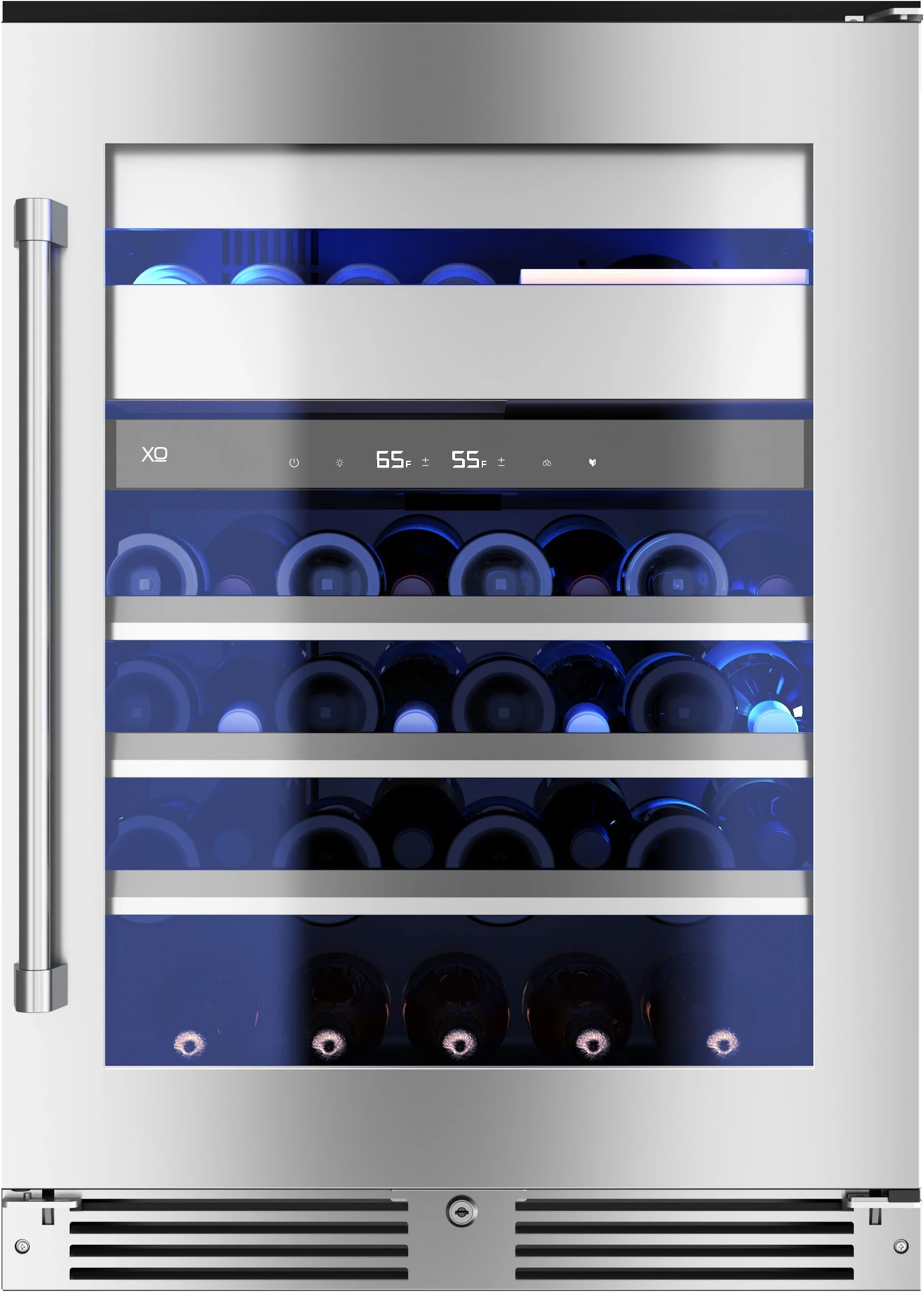 XO XOU24WWGSR 24 Inch Stainless Steel Built-In and Freestanding Wine Cooler
