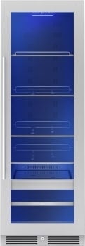 Zephyr PRWB24F02BG 24 Inch Full Size Dual Zone Wine and Beverage Cooler: Stainless Steel Stainless Steel