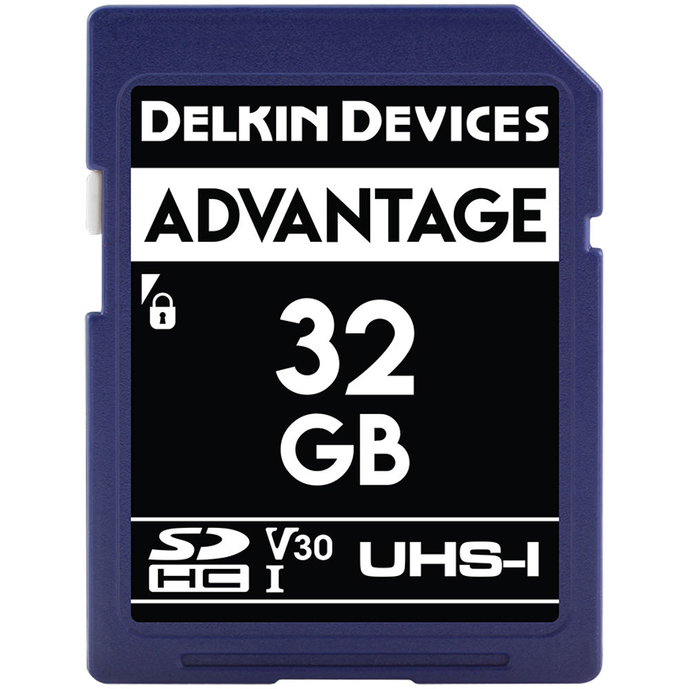 Delkin devices 32Gb SDHC Advantage 633X Memory Card V30 UHS-I