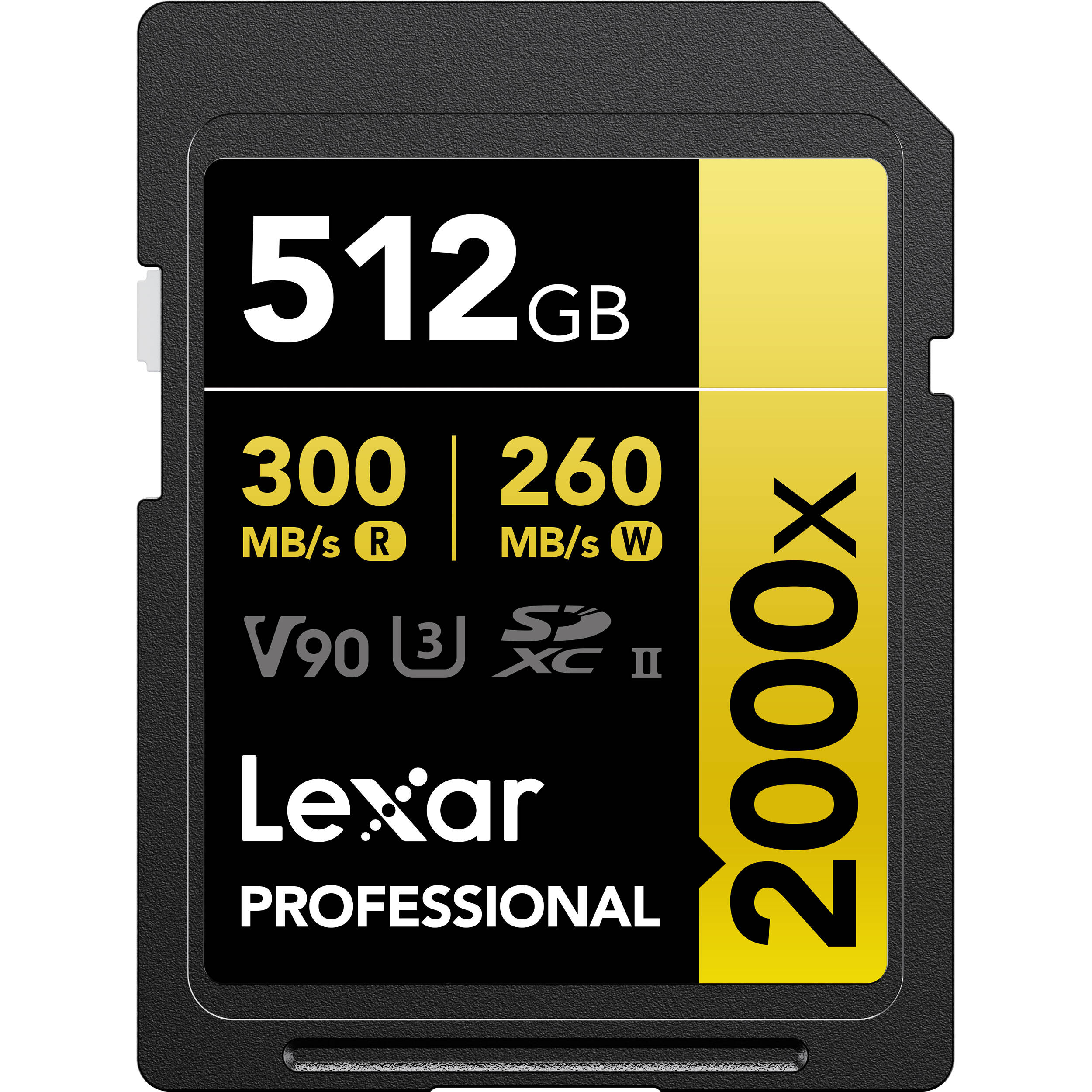 Lexar 512GB Professional 2000x UHS-II SDXC Memory Card