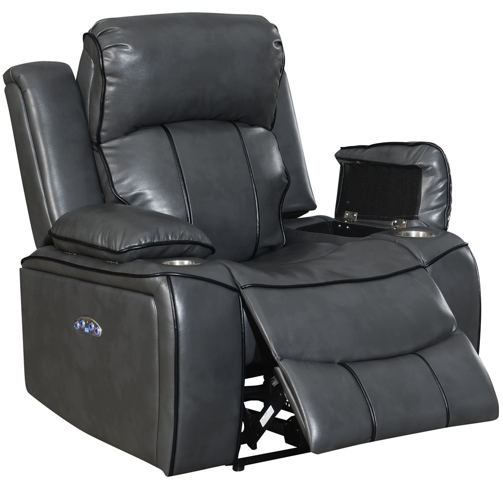 Blanche Gray Power Recliner with Power Headrest