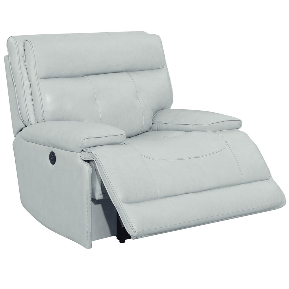 Capri Italian Leather Power Recliner - Aqua
