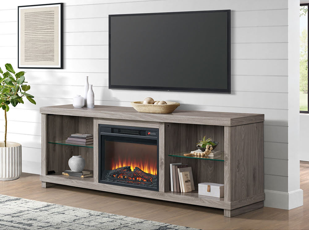 Doha Console with 23 Fireplace Insert - Gray