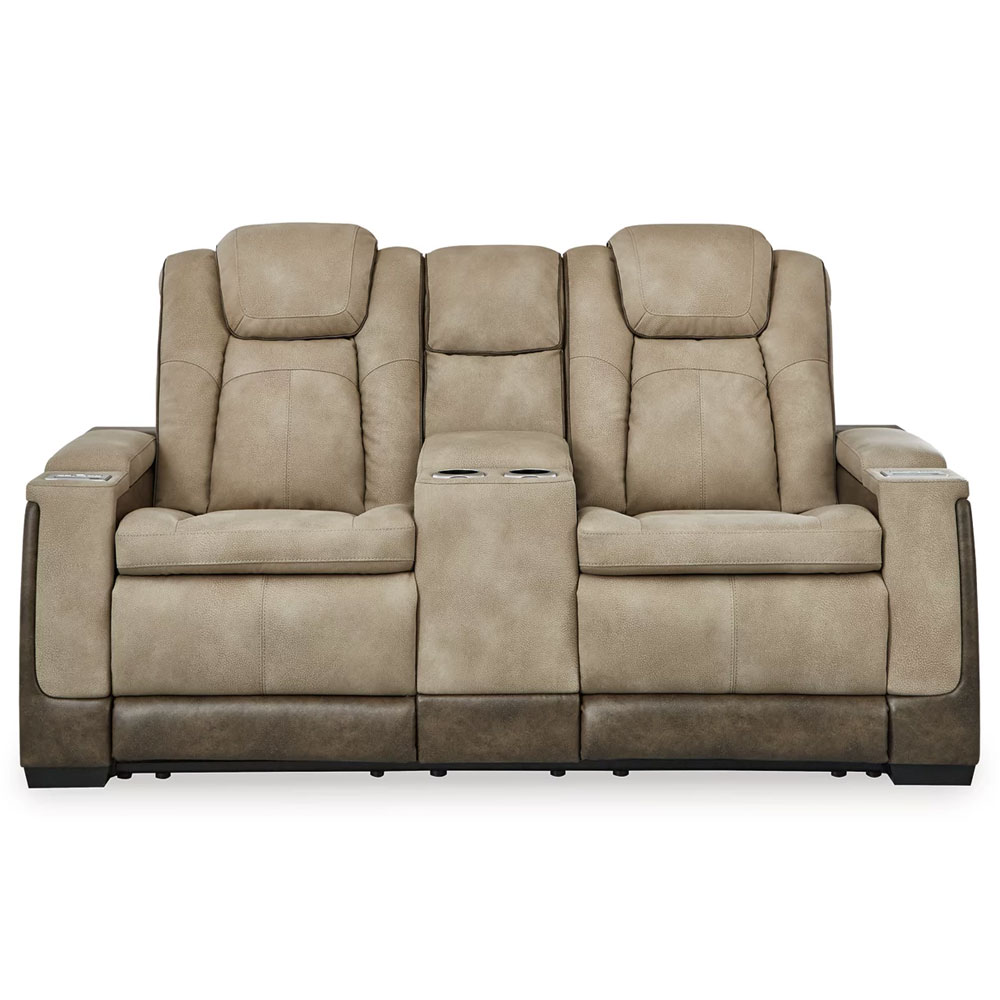 Next-Gen DuraPella Power Reclining Leather Look Loveseat - Brown