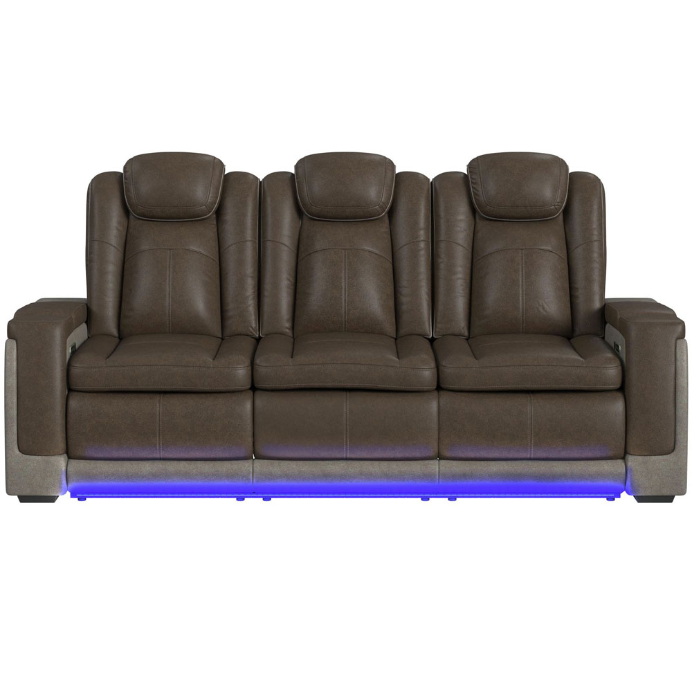 Lantana Power Motion Sofa - Rocky Brown/Grey