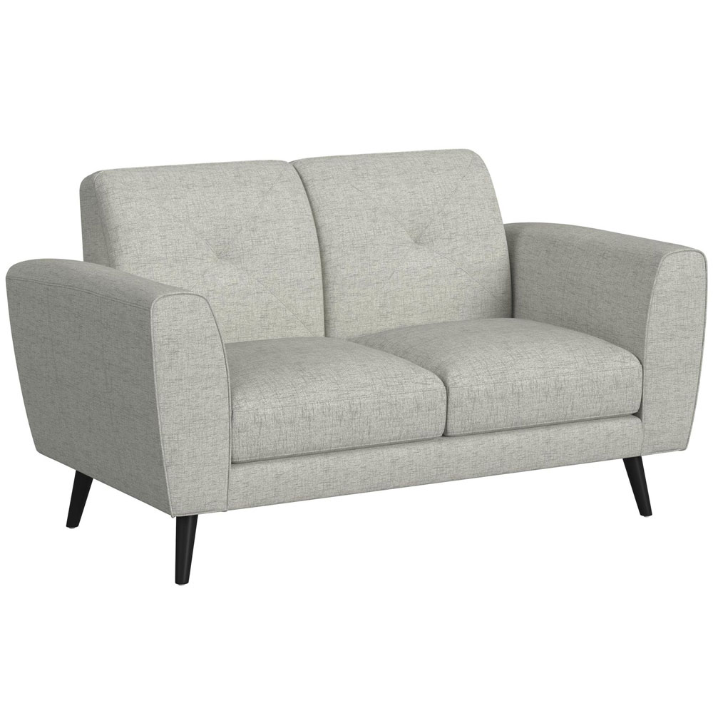 Sonata Loveseat in Palmer smoke with Black Wooden Legs