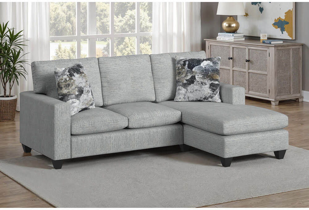 Audrey Sofa with Charcoal Pillows