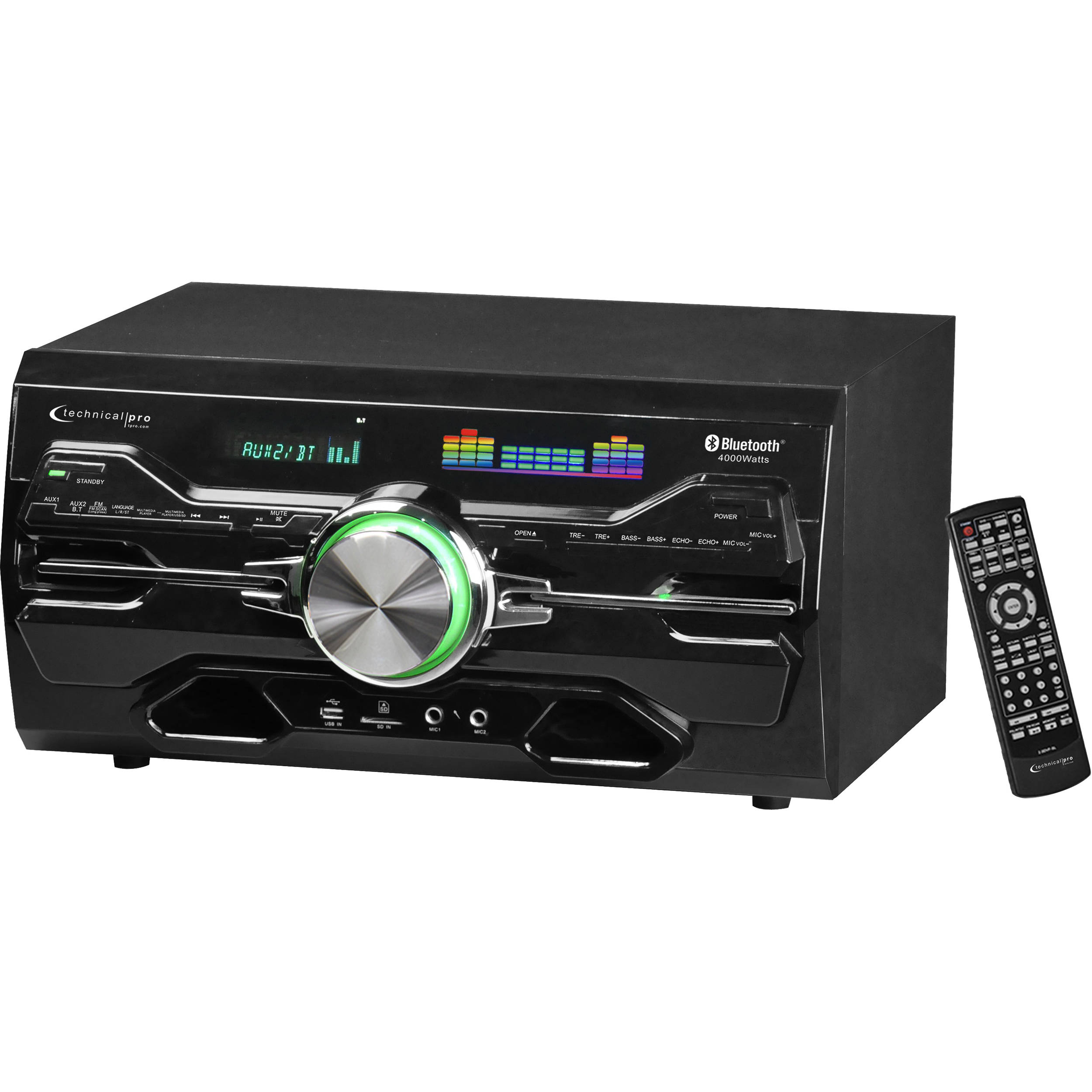 Technical pro Professional Bluetooth Receiver with Built-In DVD Player/USB/SD Card