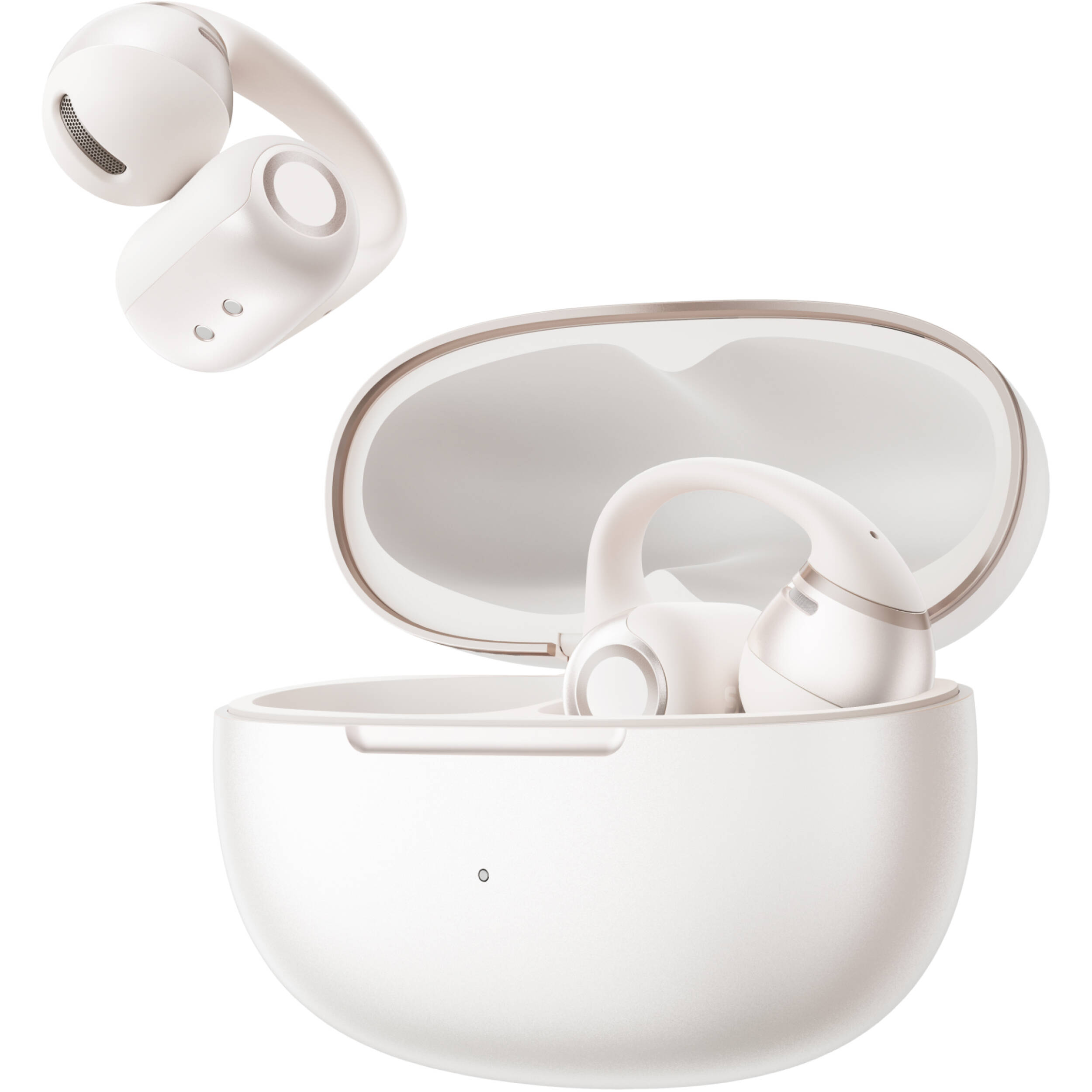 SHOKZ OpenDots 2 Open-Ear Clip-On Earbuds (Pearl White)