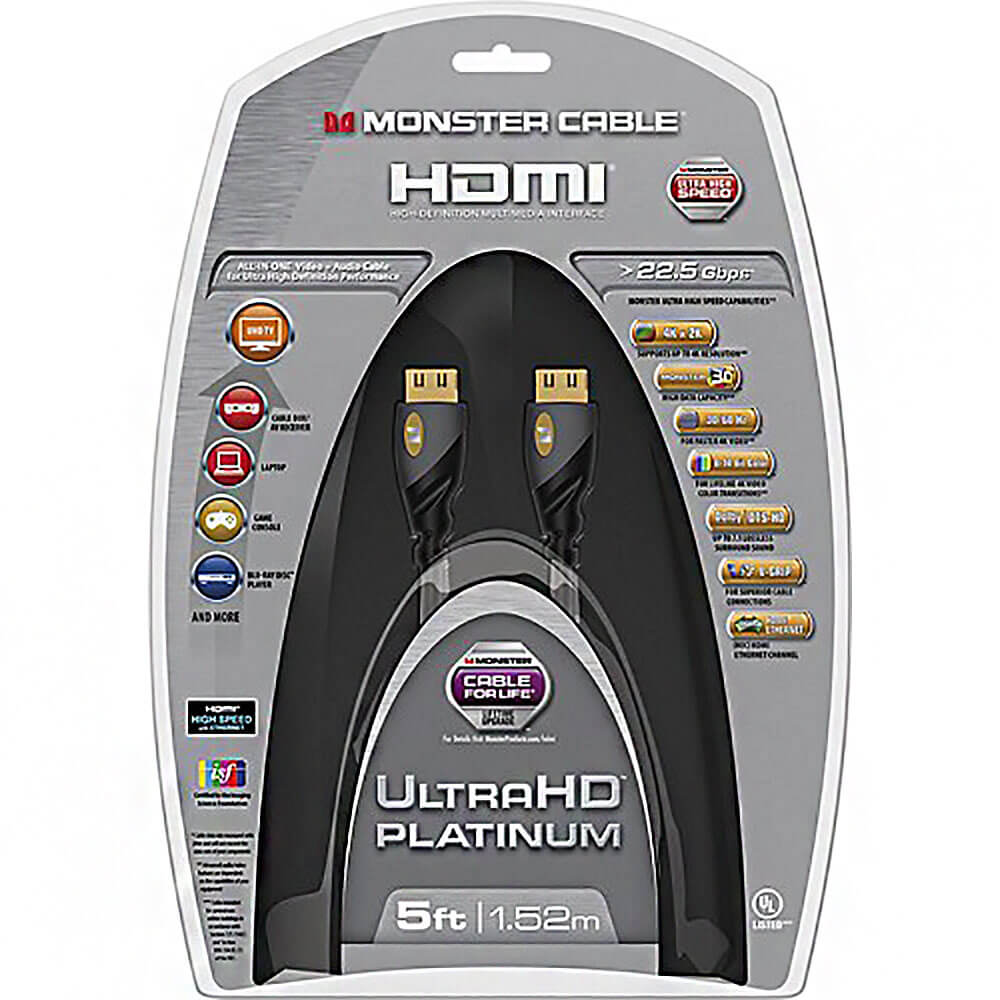 Monster Platinum 5 Ft. 4K Ultra HD HDMI Cable
