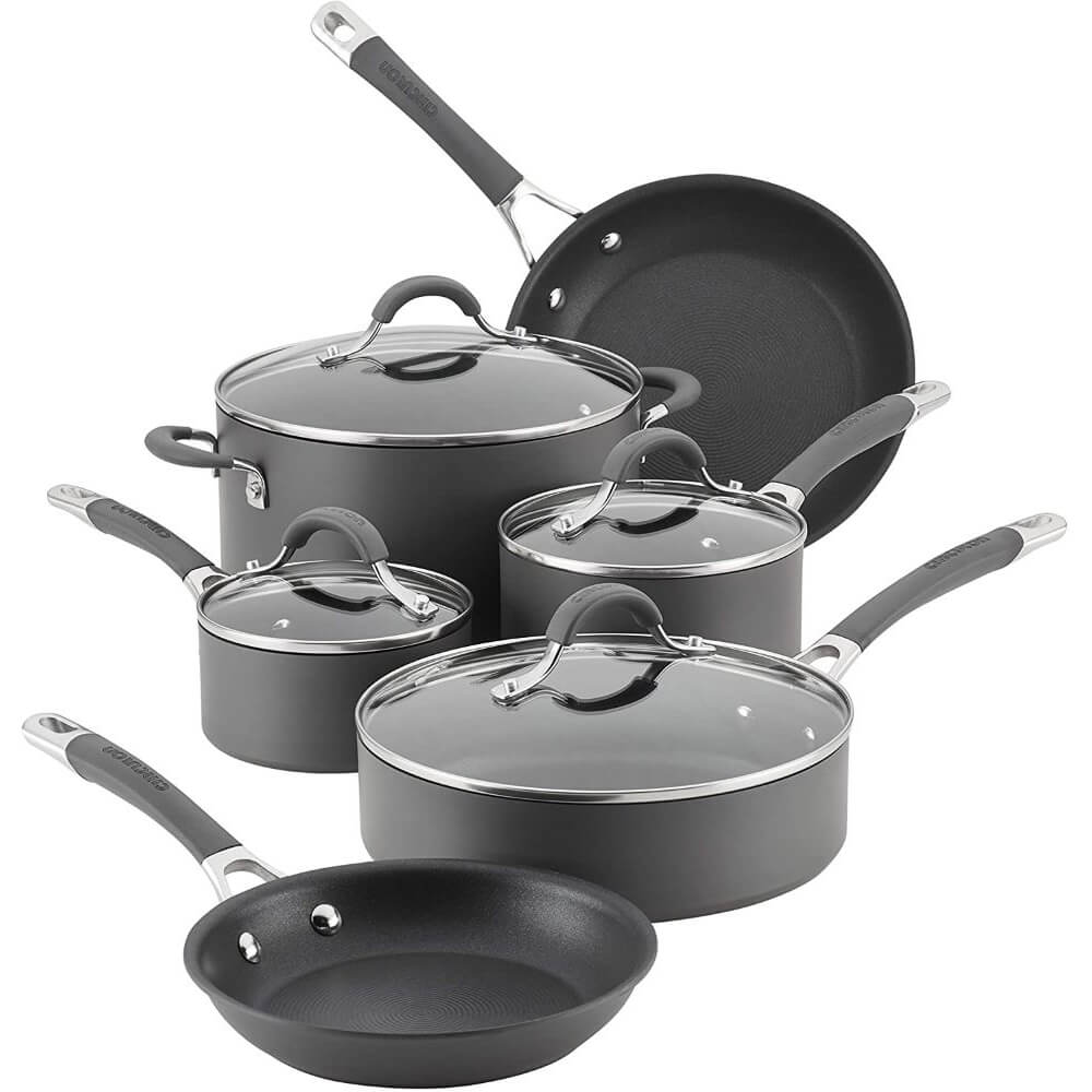 Circulon Radiance Hard Anodized Nonstick 10-Piece Cookware Set - Gray