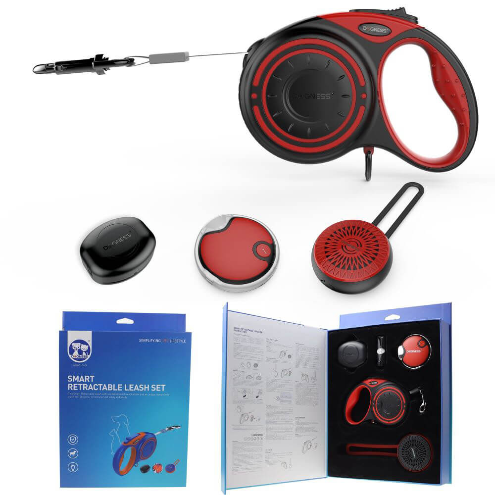 Dogness Retractable Large Leash Package - Red