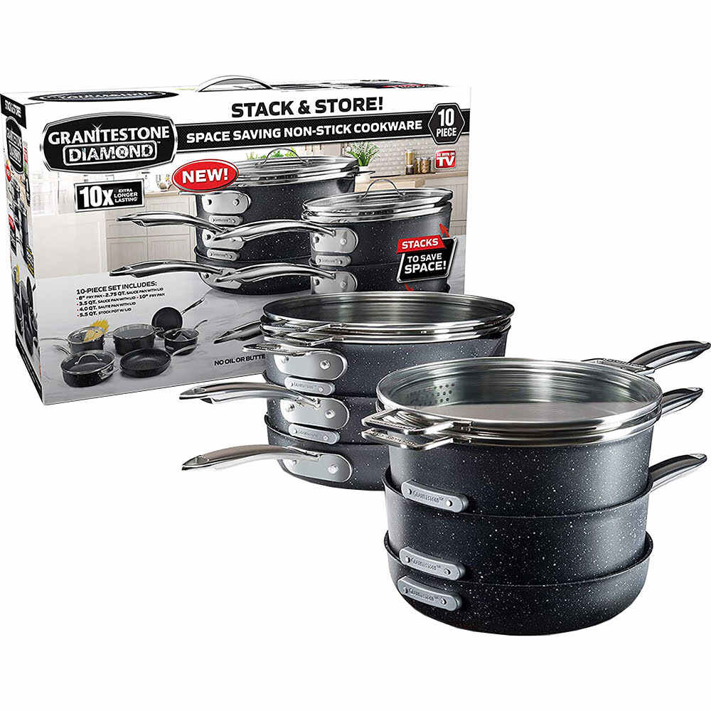 GRANITESTONE 10 PCS STACK PANS