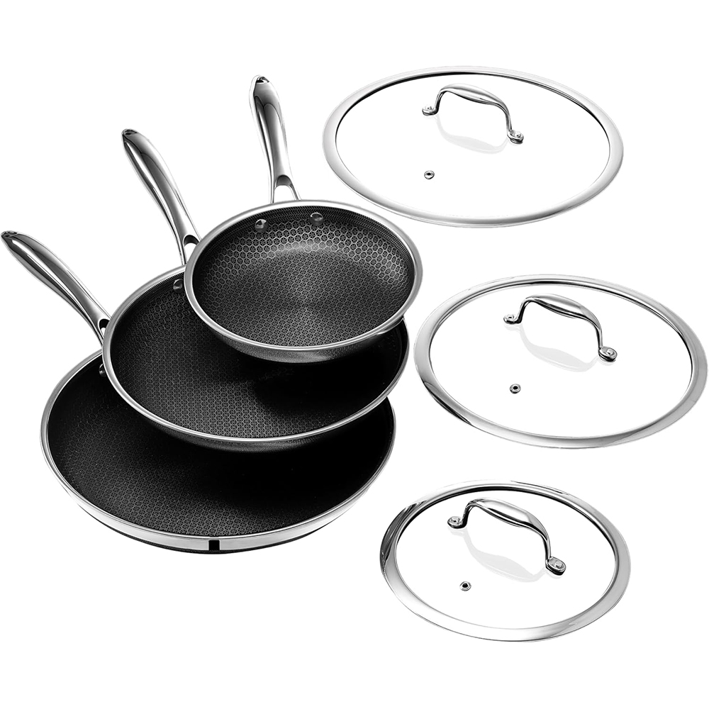 6-Piece Hybrid Fry Pan Set with Lids