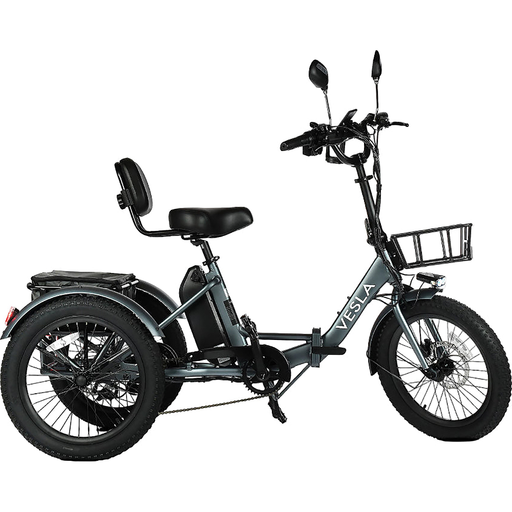 Folding Low-Step 500W E-Trike w/16MPH Speed & Accessories