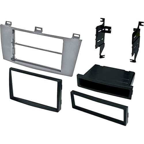 American International 2004-2008 Toyota Single/Double DIN Silver Stereo Dash Kit with Pocket