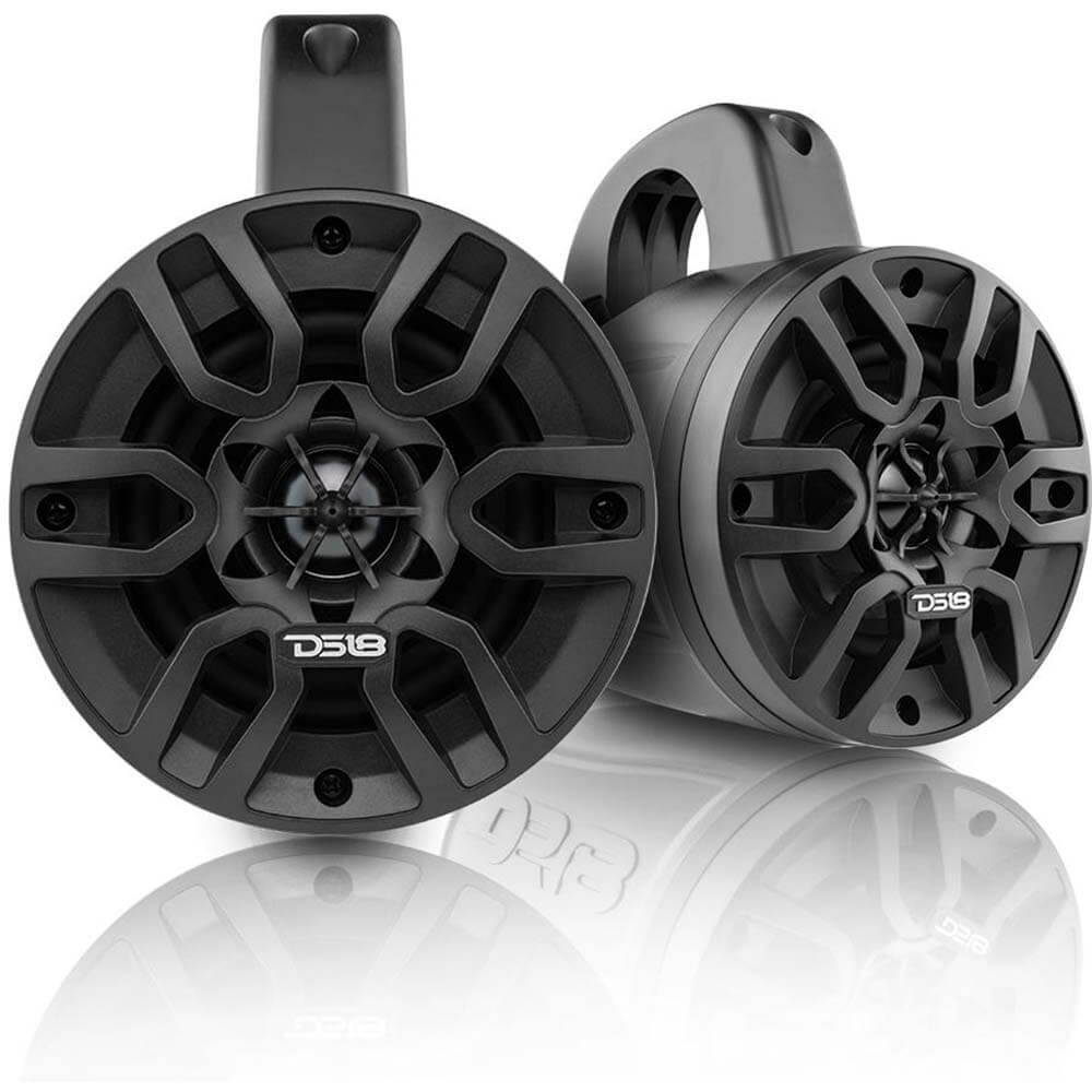 DS18 HYDRO 4 inch Marine Towers 300 Watts Black (Pair)