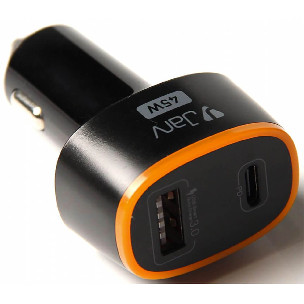JarvMobile 45W High Power 2-Port USB Car Charger with Type C PD and QC 3.0