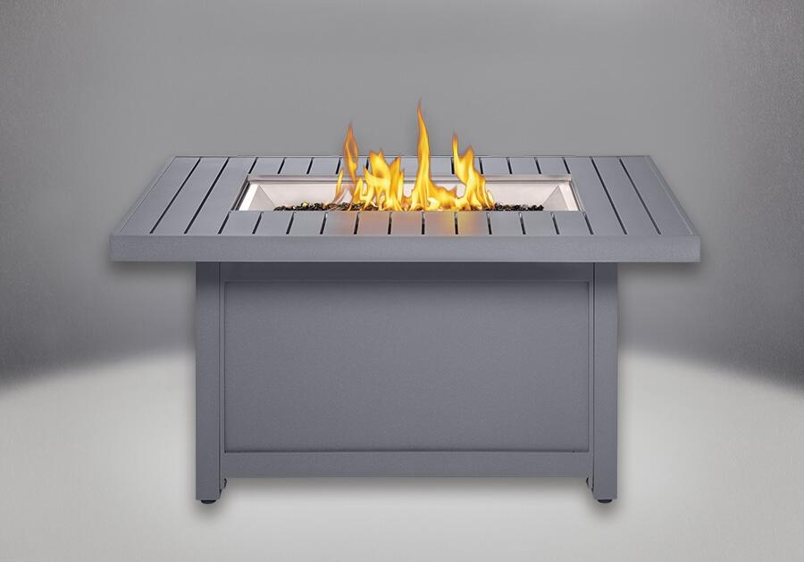 Napoleon 50 Inch Hampton Patio Flame Table: Gray, Rectangle