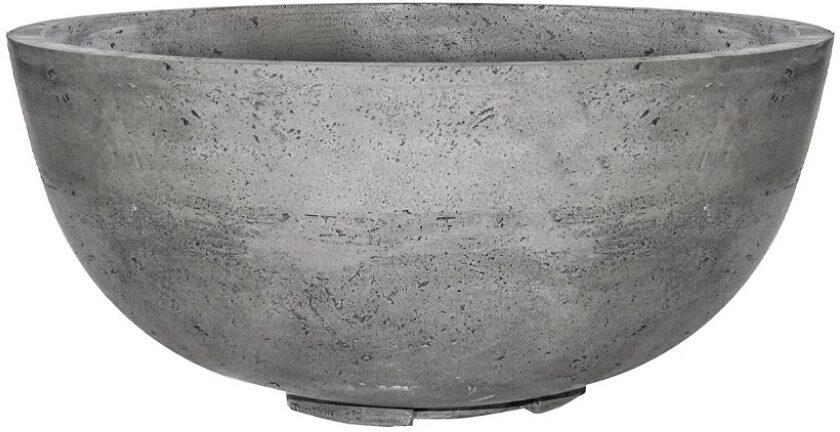 XO 39 Inch Round Fire Pit with Fiber Glass Reinforced Durable Concrete: Gray