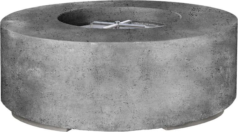 XO 36 Inch Round Fire Pit with Fiber Glass Reinforced Durable Concrete : Gray