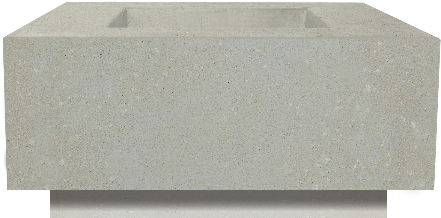 XO XOFSQR3636LS Fire Pit Square 36 Inch x 36 Inch Limestone NG (LP kit Included): Limestone